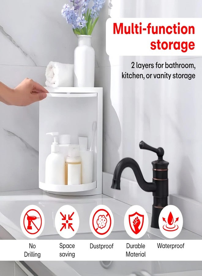 PRIME PICK رف تخزين مثلث دوار للحمام من برايم بيك | منظم متعدد الوظائف دوار 360 درجة، مثلث بلاستيكي | رف زاوية مقاوم للغبار والماء | خزانة الحمام، المطبخ، غرفة النوم - Image 3